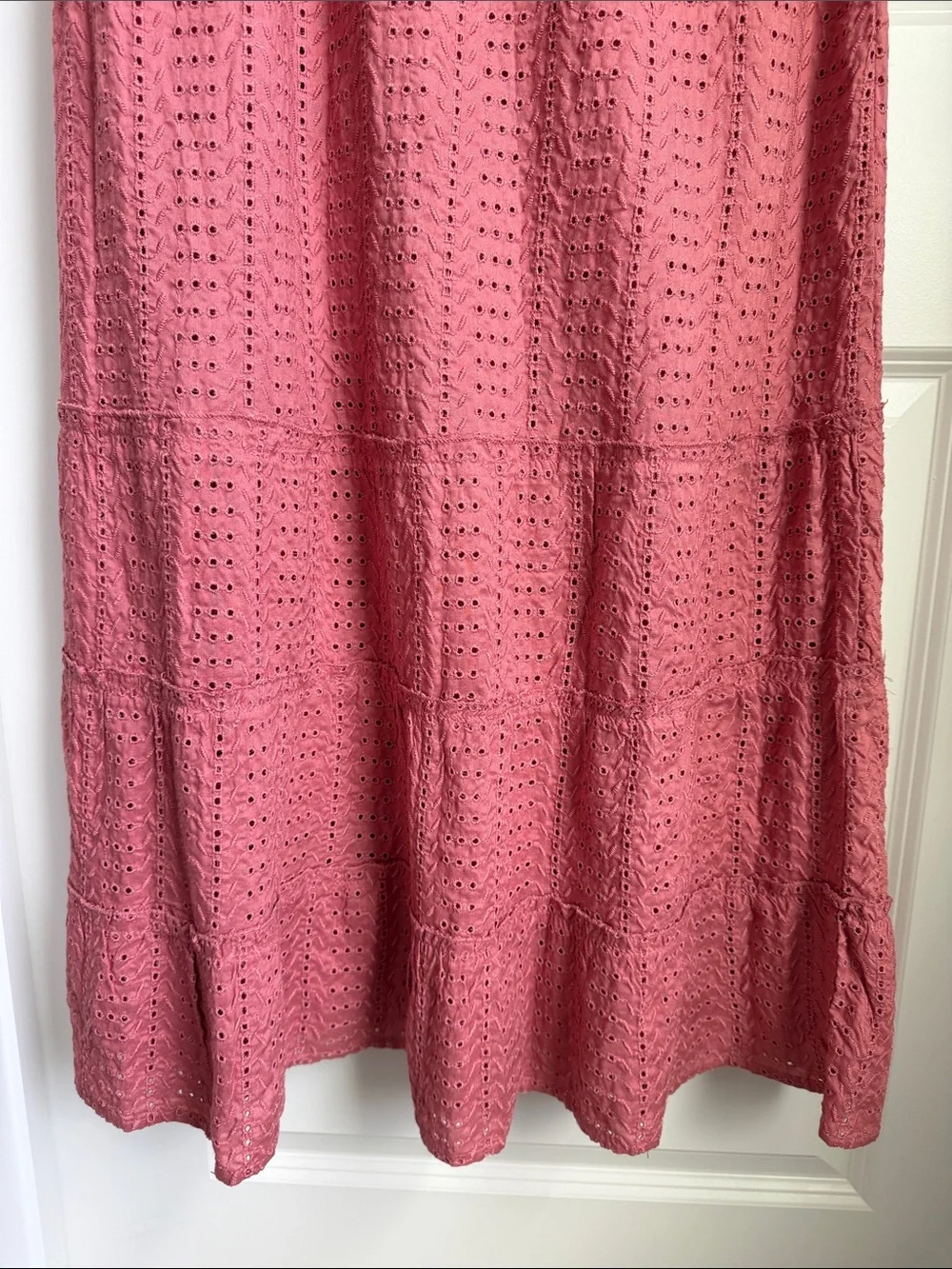 JESSICA SIMPSON Strapless Smocked Maxi Dress in Dusty Rose